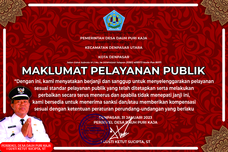 MAKLUMAT PELAYANAN PUBLIK
